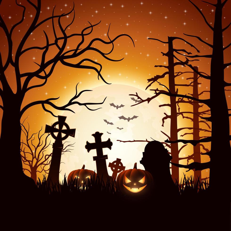 Halloween night background vector