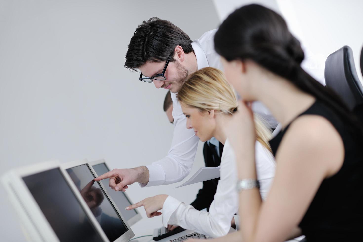 business people group working in customer and helpdesk office photo