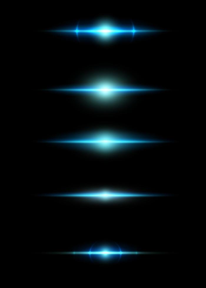 efecto de luz brillante. estrella estalló con destellos. fondo negro. vector