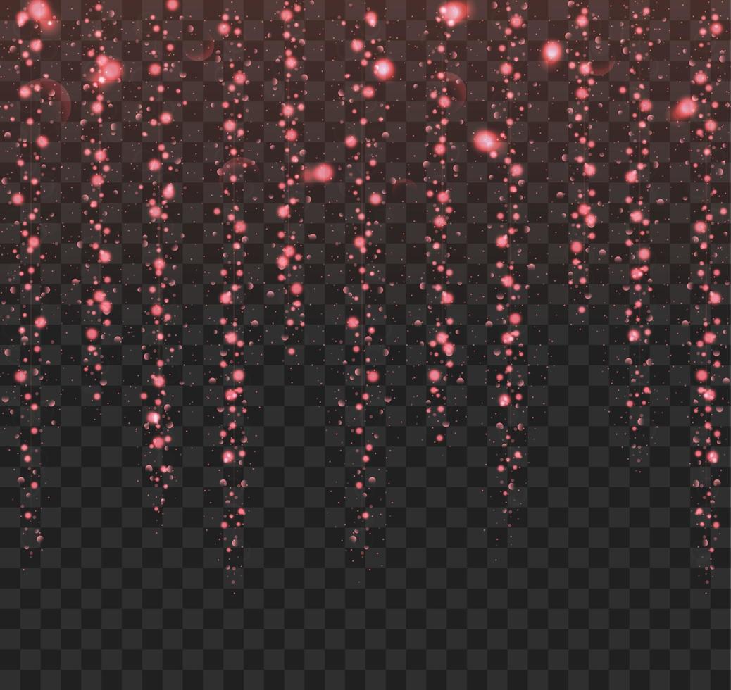 Glowing lights red glitter isolated on a black background vector