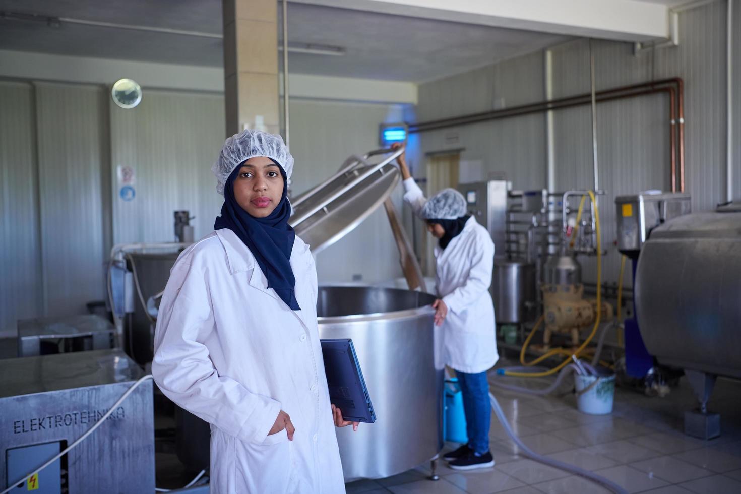 business woman team in local  cheese production company photo