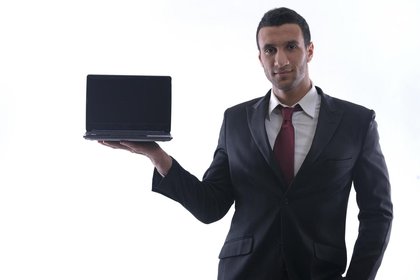 business man work on mini laptop photo