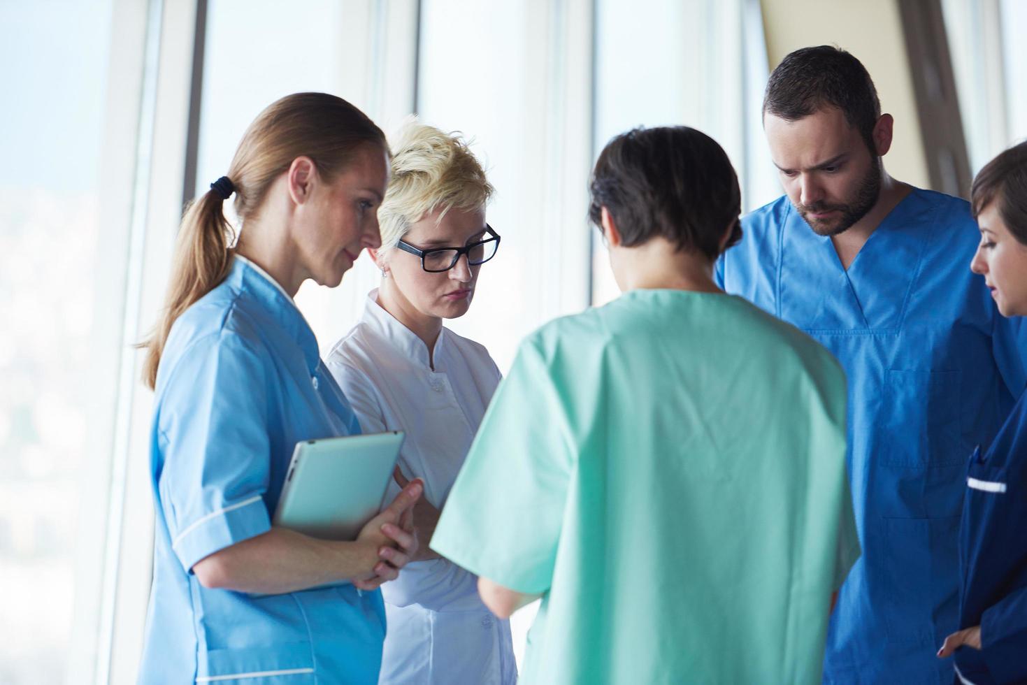 group of medical staff at hospital photo