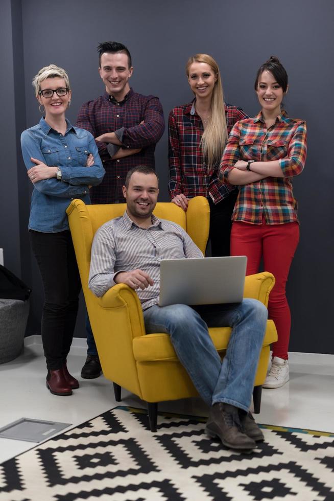 portrait of business people group in modern office interior photo