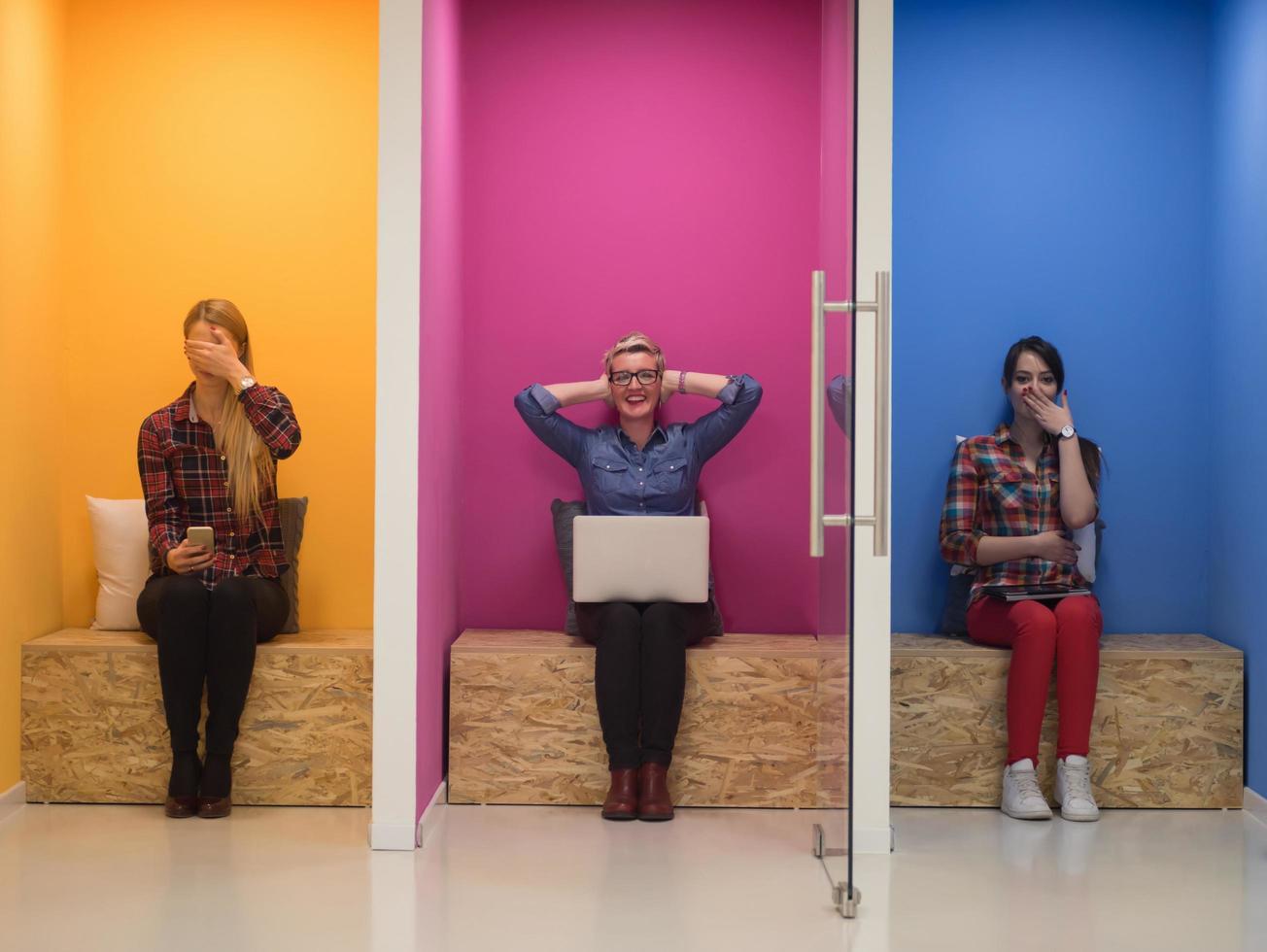 group of business people in creative working  space photo