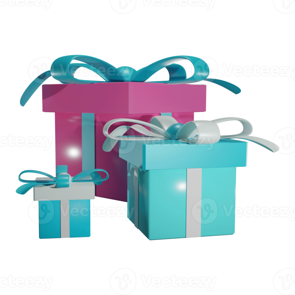 3d rendering realistic gift box png