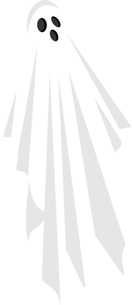 Ghost wearing a white sheet with bulging eyes and an open mouth png