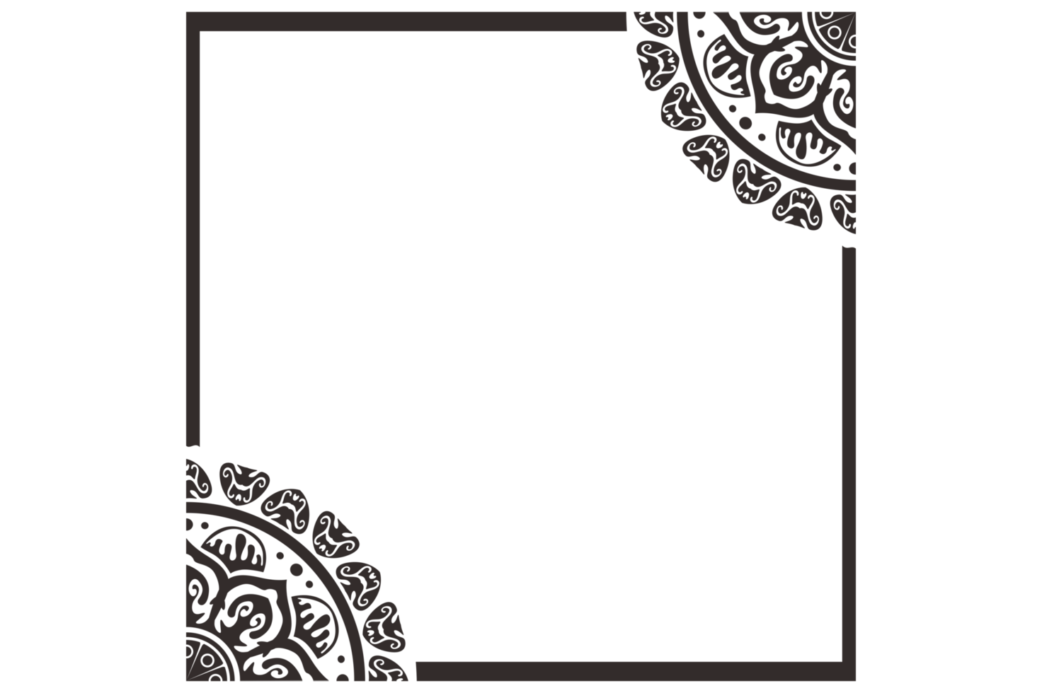 zwart mandala ornament kader grens png