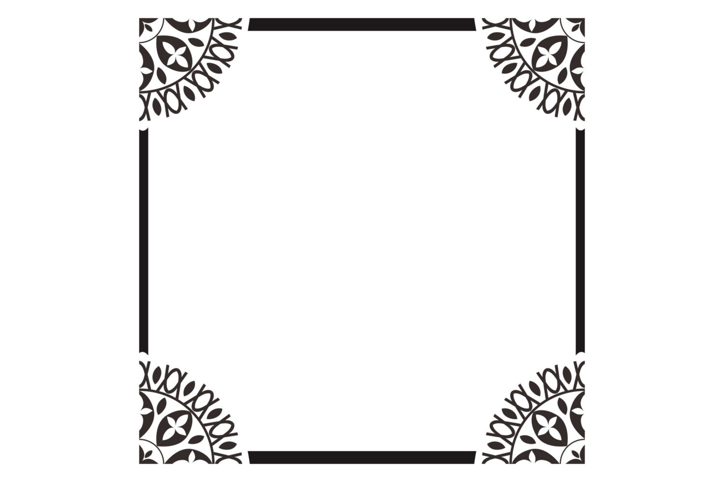 borda de moldura de ornamento de mandala preta png