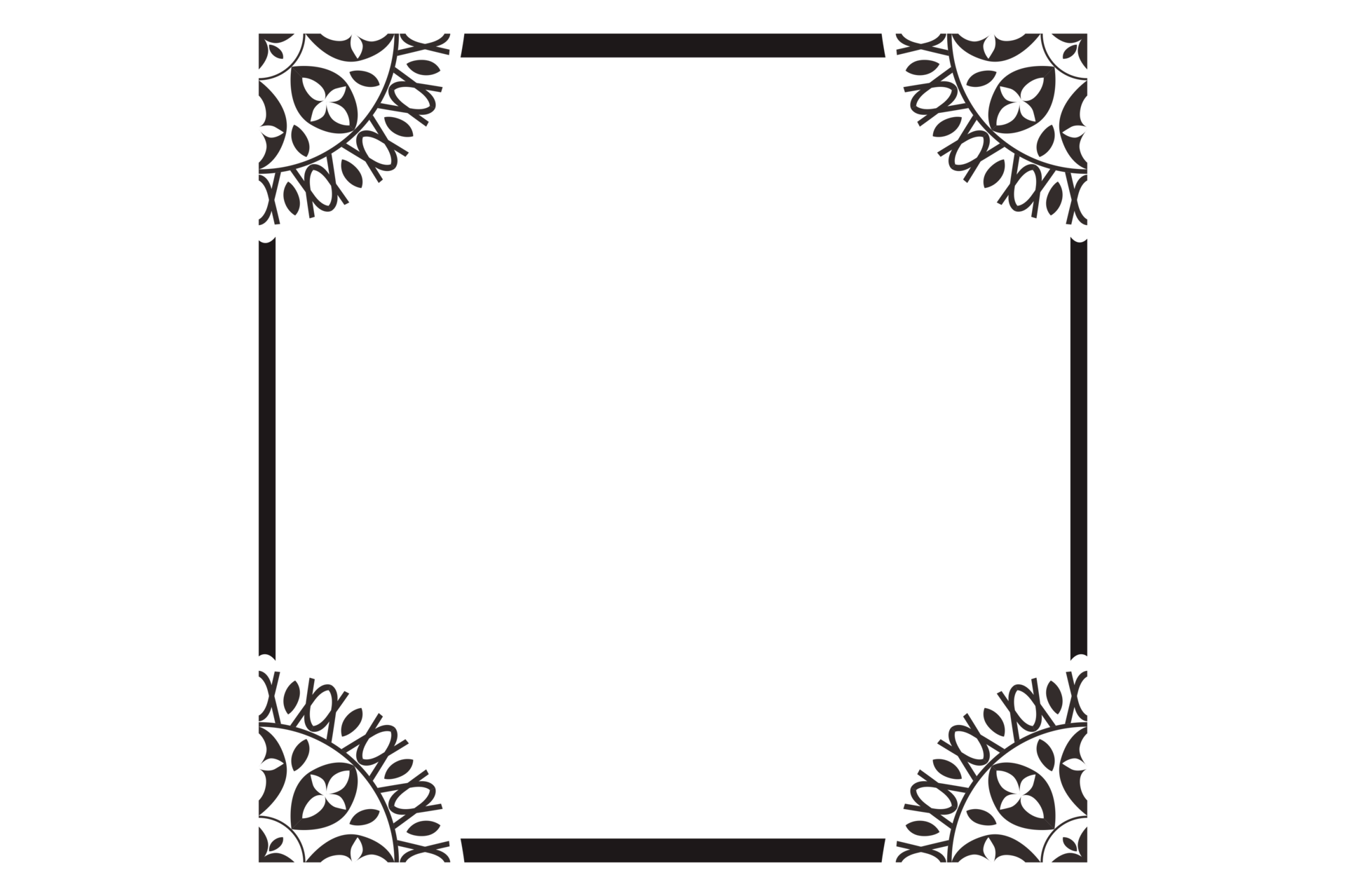 Black Mandala Ornament Frame Border 12085528 PNG