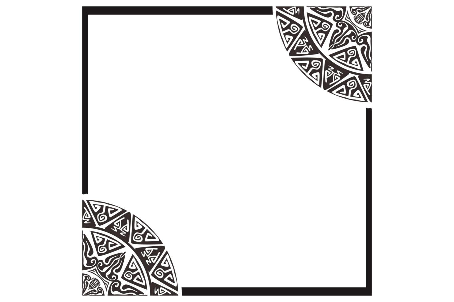 Black Mandala Ornament Frame Border png