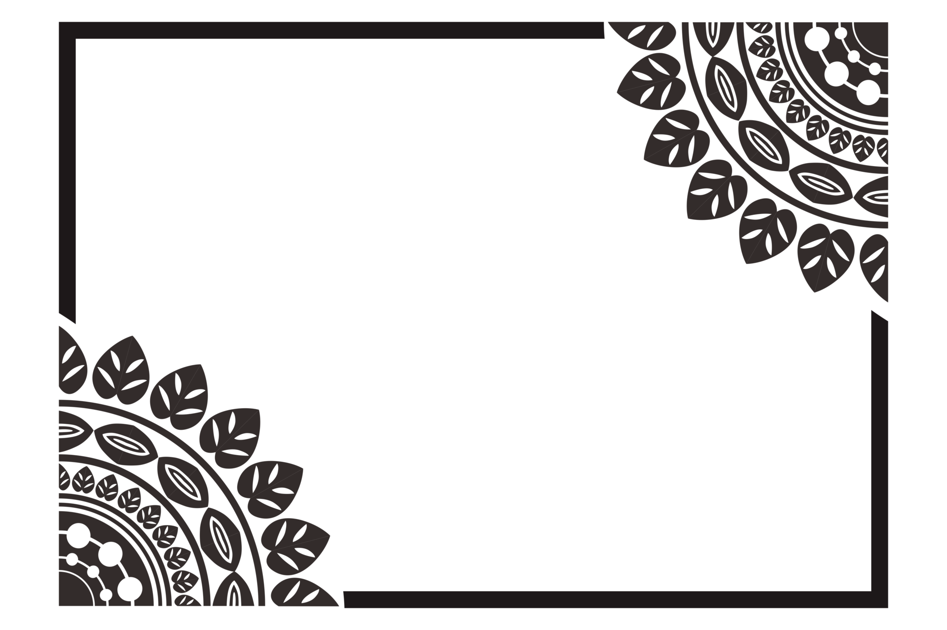Black mandala ornament frame border 12085535 png