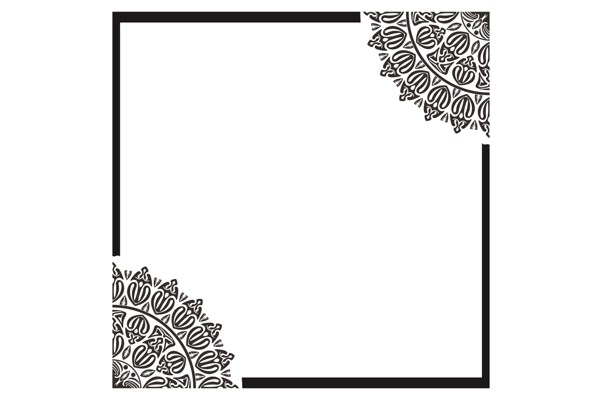 Black Mandala Ornament Frame Border 12085536 PNG