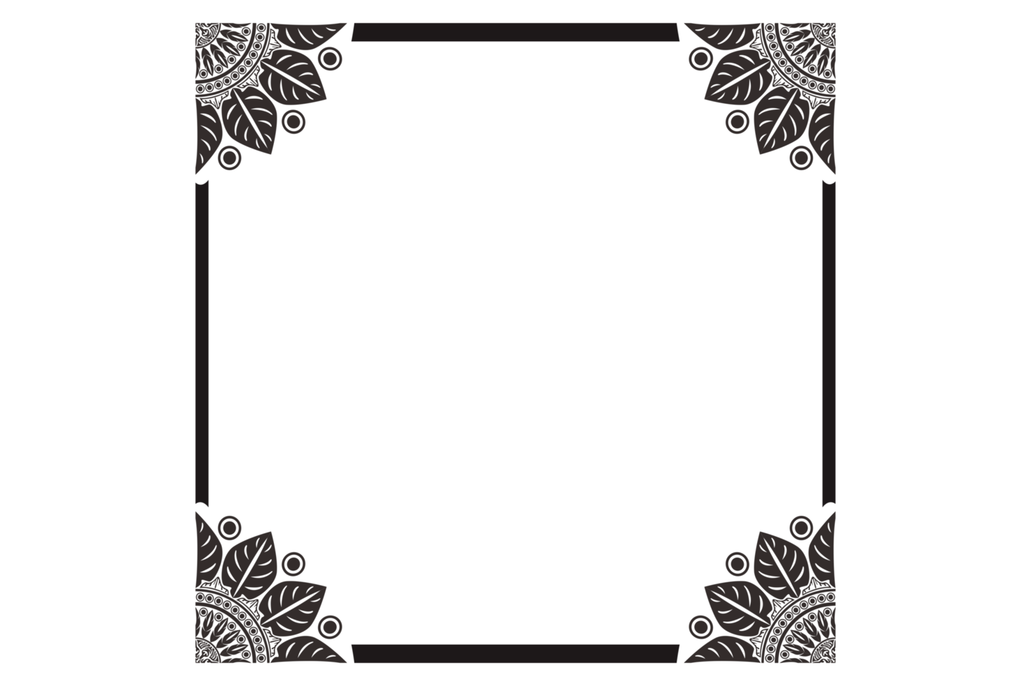 Black Mandala Ornament Frame Border 12085541 PNG