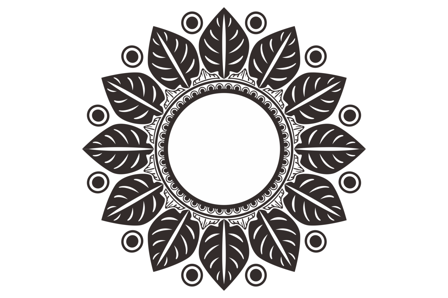 Black Mandala Ornament Frame Border png