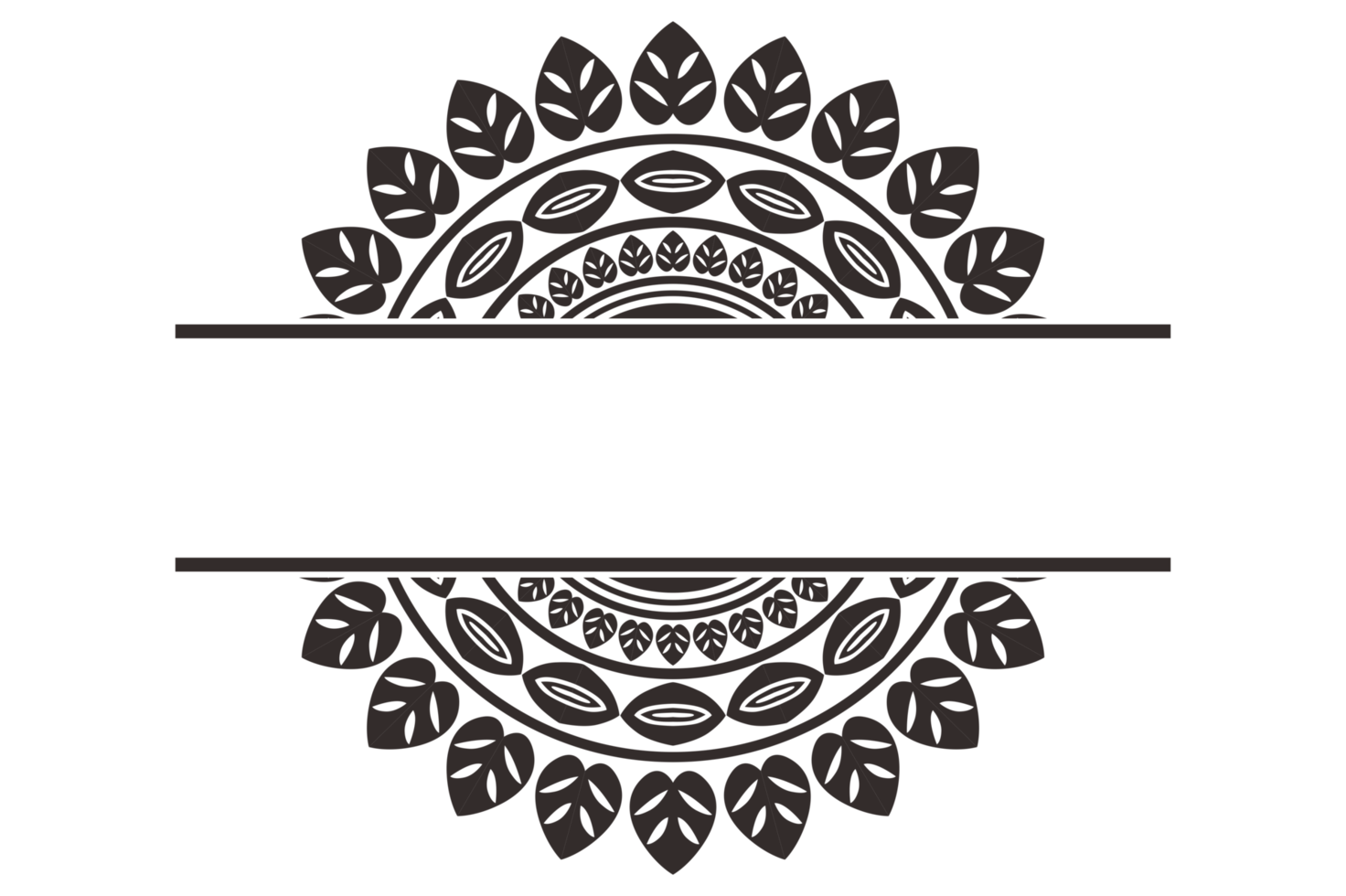 Black Mandala Ornament Frame Border png