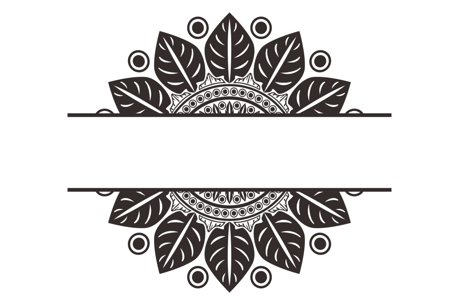 borda de moldura de ornamento de mandala preta png