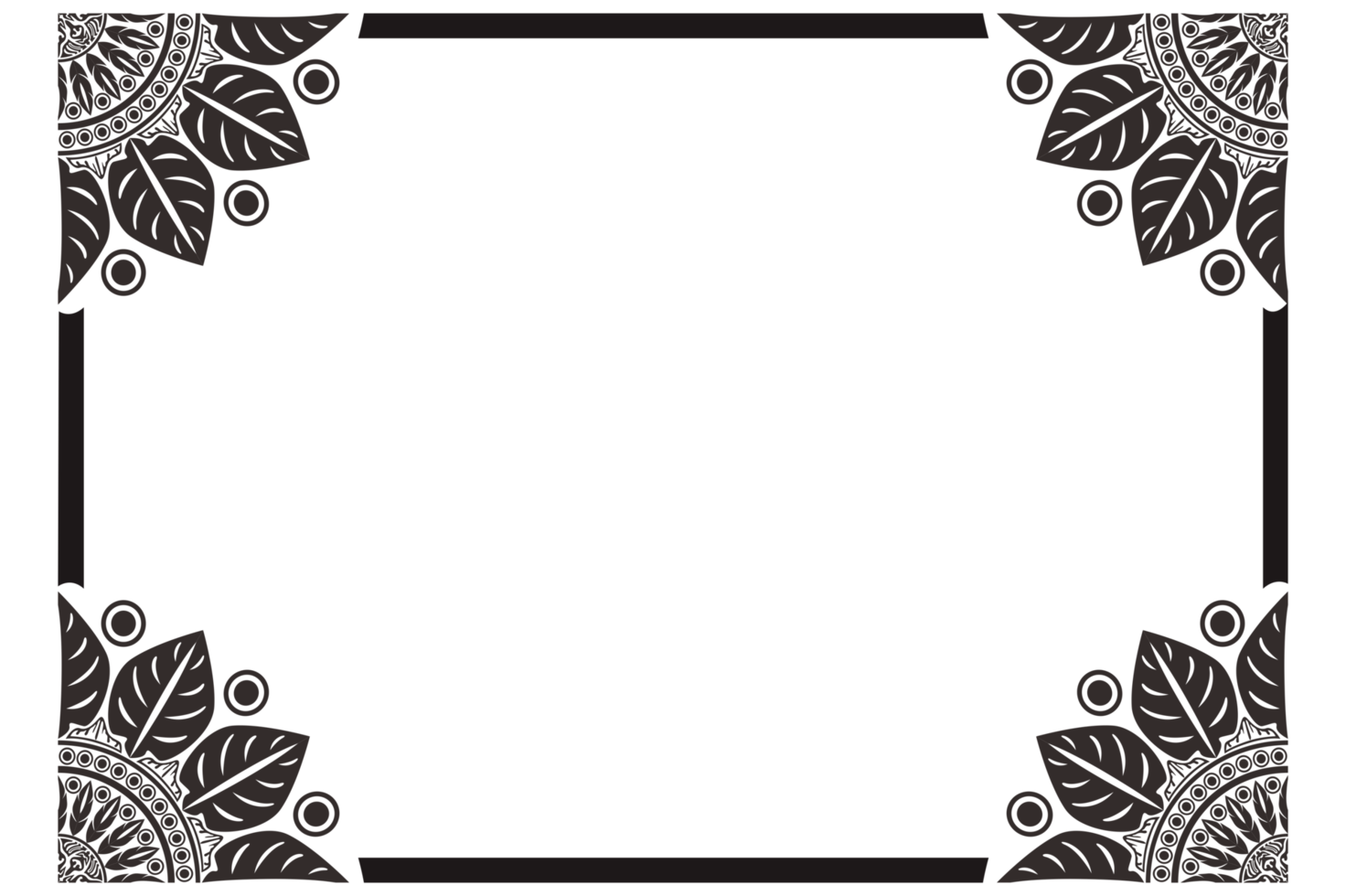 Black Mandala Ornament Frame Border png