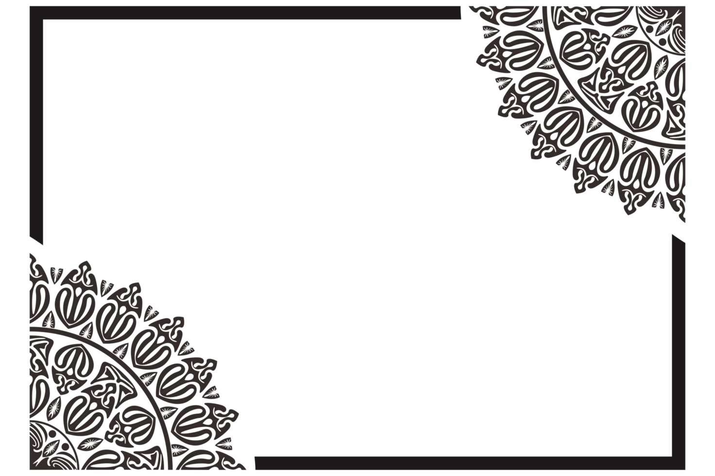 Rahmenrand aus schwarzem Mandala-Ornament png