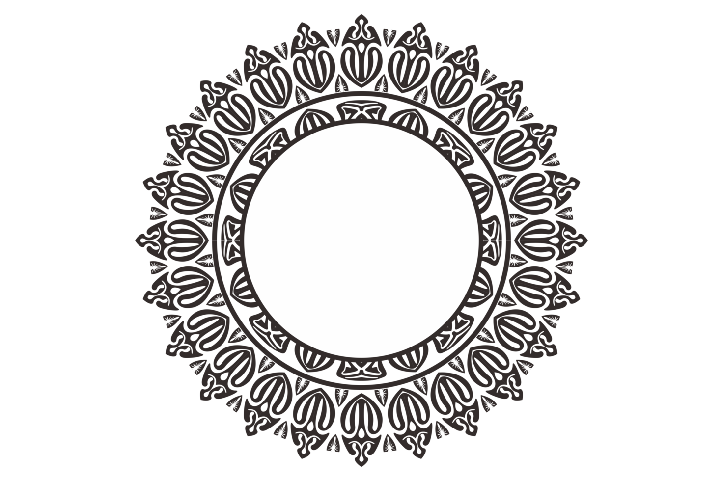 nero mandala ornamento telaio confine png