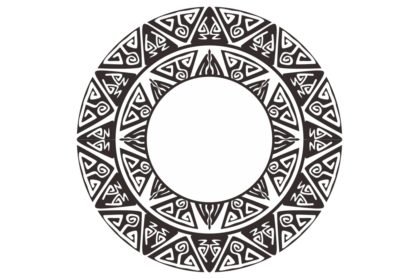 borda de moldura de ornamento de mandala preta png