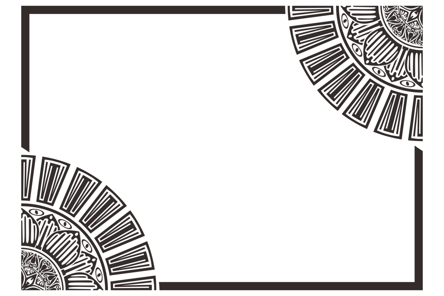Black Mandala Ornament Frame Border png
