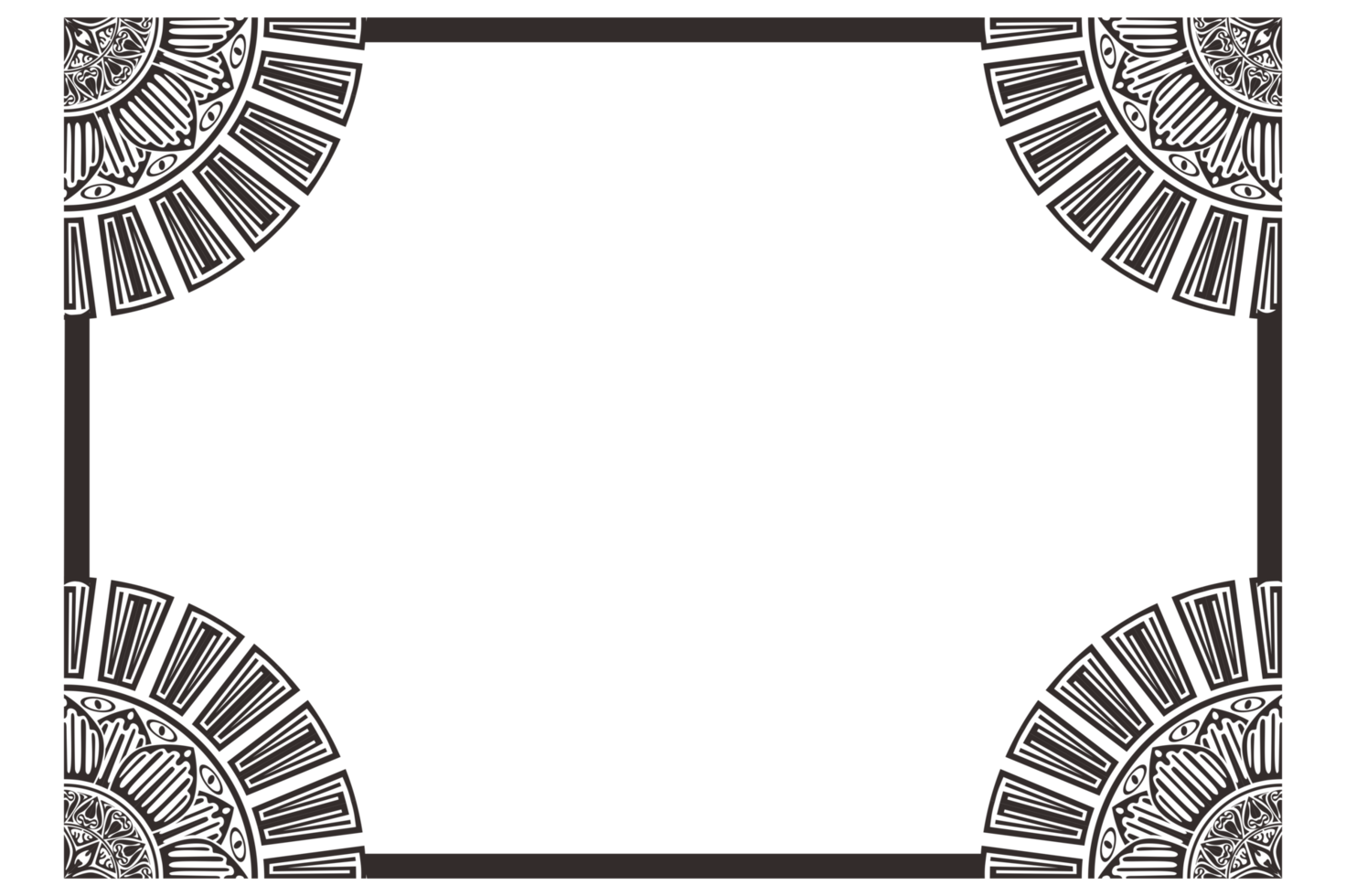Black Mandala Ornament Frame Border png