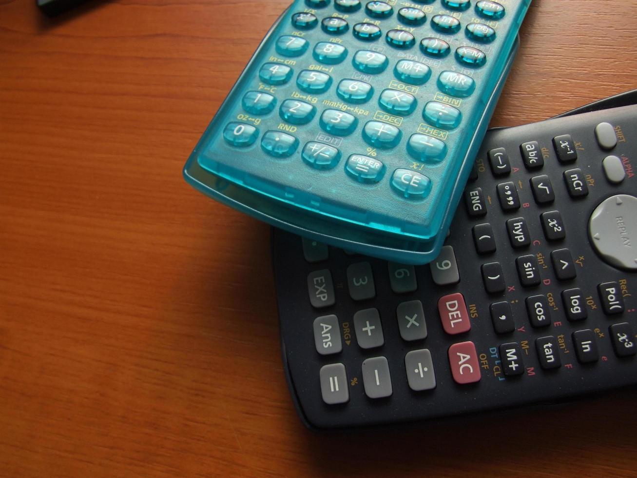 Calculator on table photo