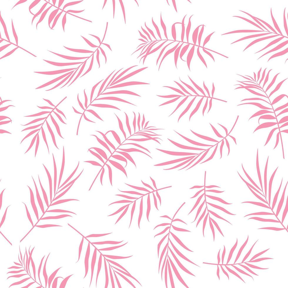 Tropical Seamless floral pattern background with palm leaves. vector