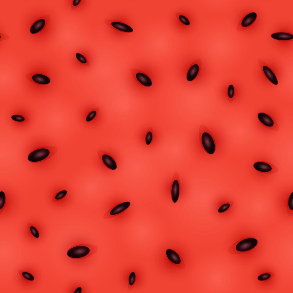 Seamless pattern of red watermelon with black seeds vector