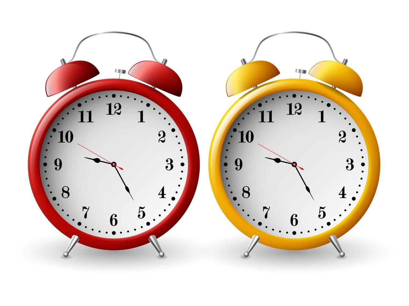 Set of two alarm clocks vector