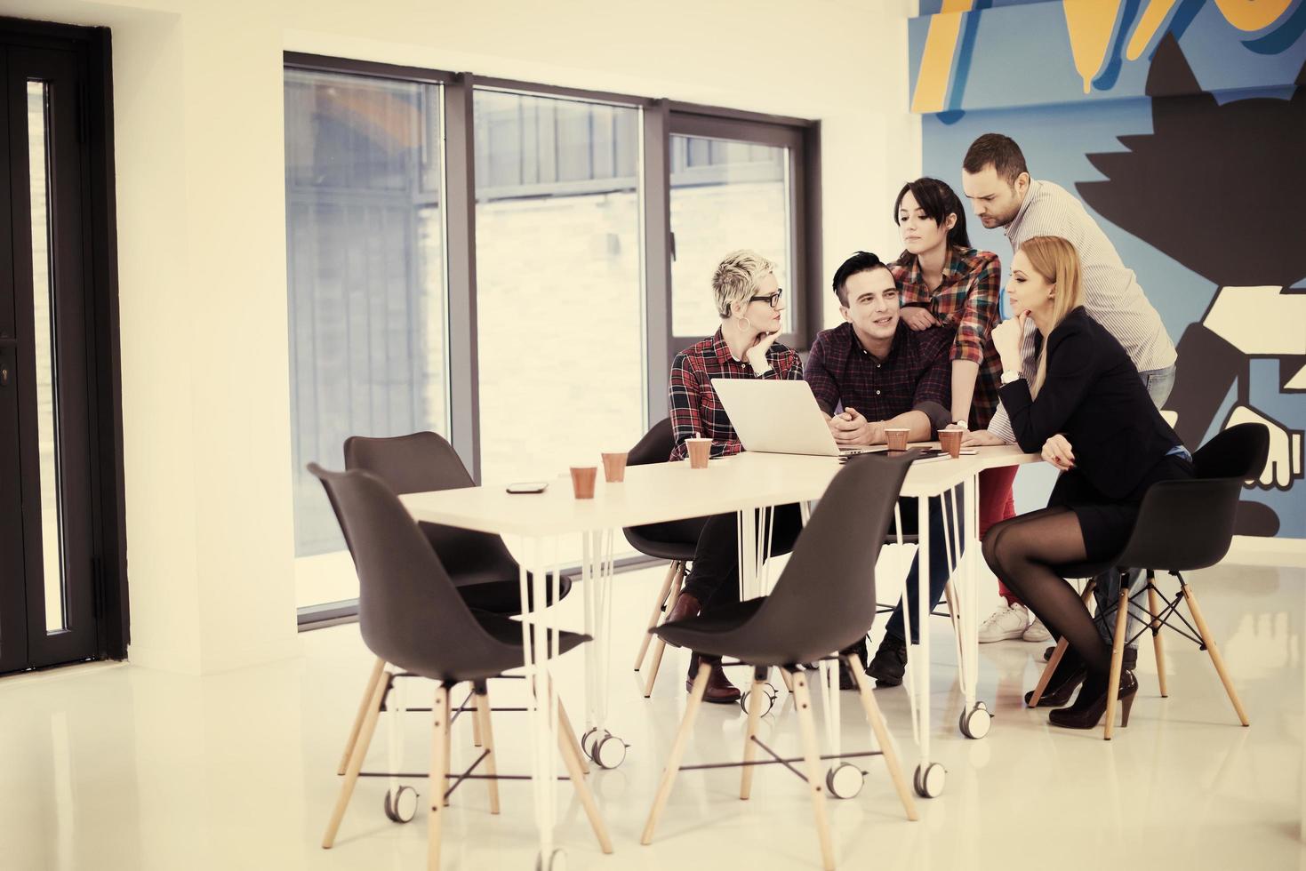 startup business team on meeting at modern office photo