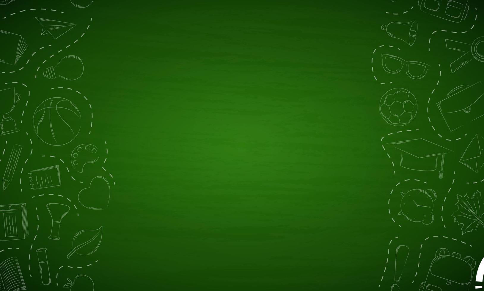 Back to School with school supplies on chalkboard background vector