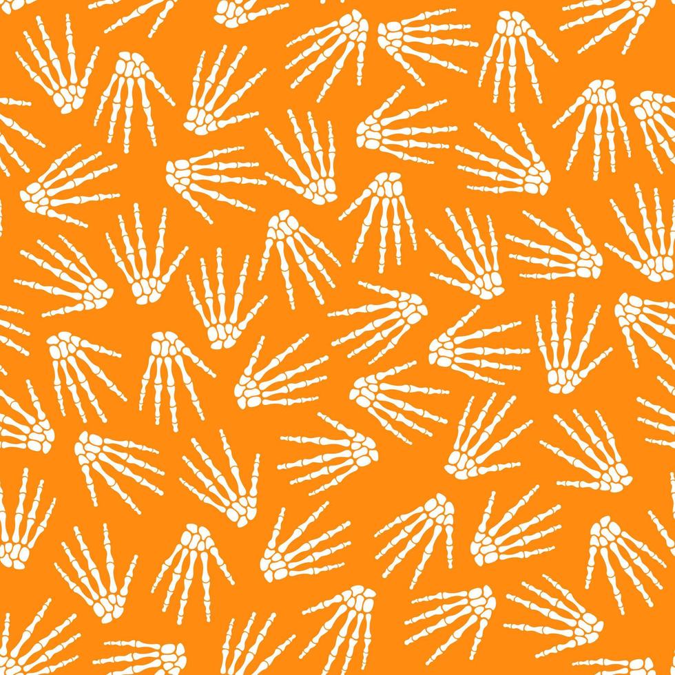 Seamless pattern with human skeleton hand vector