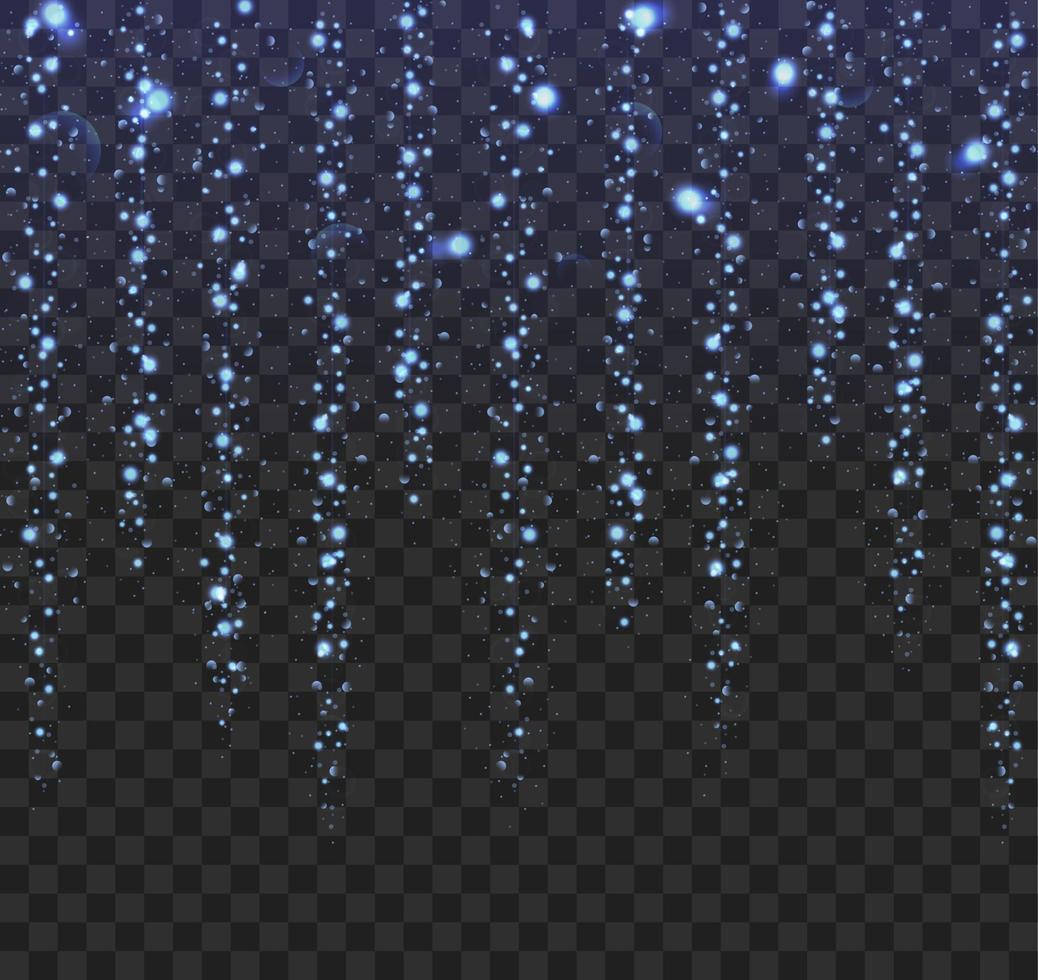 Glowing lights glitter isolated on a black background vector