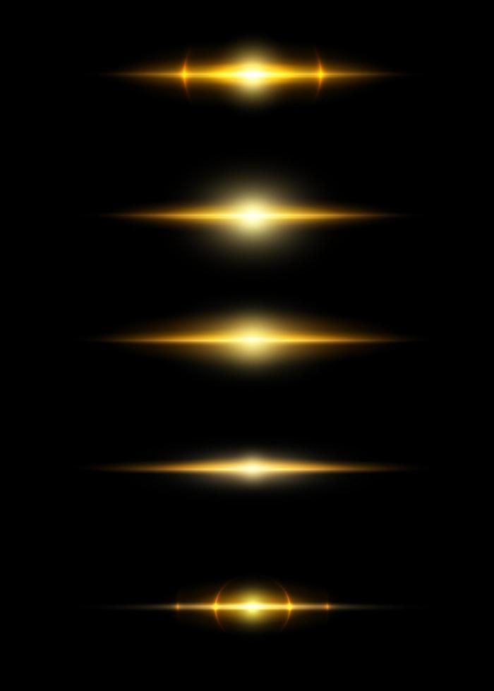 efecto de luz brillante. estrella estalló con destellos. fondo negro. vector