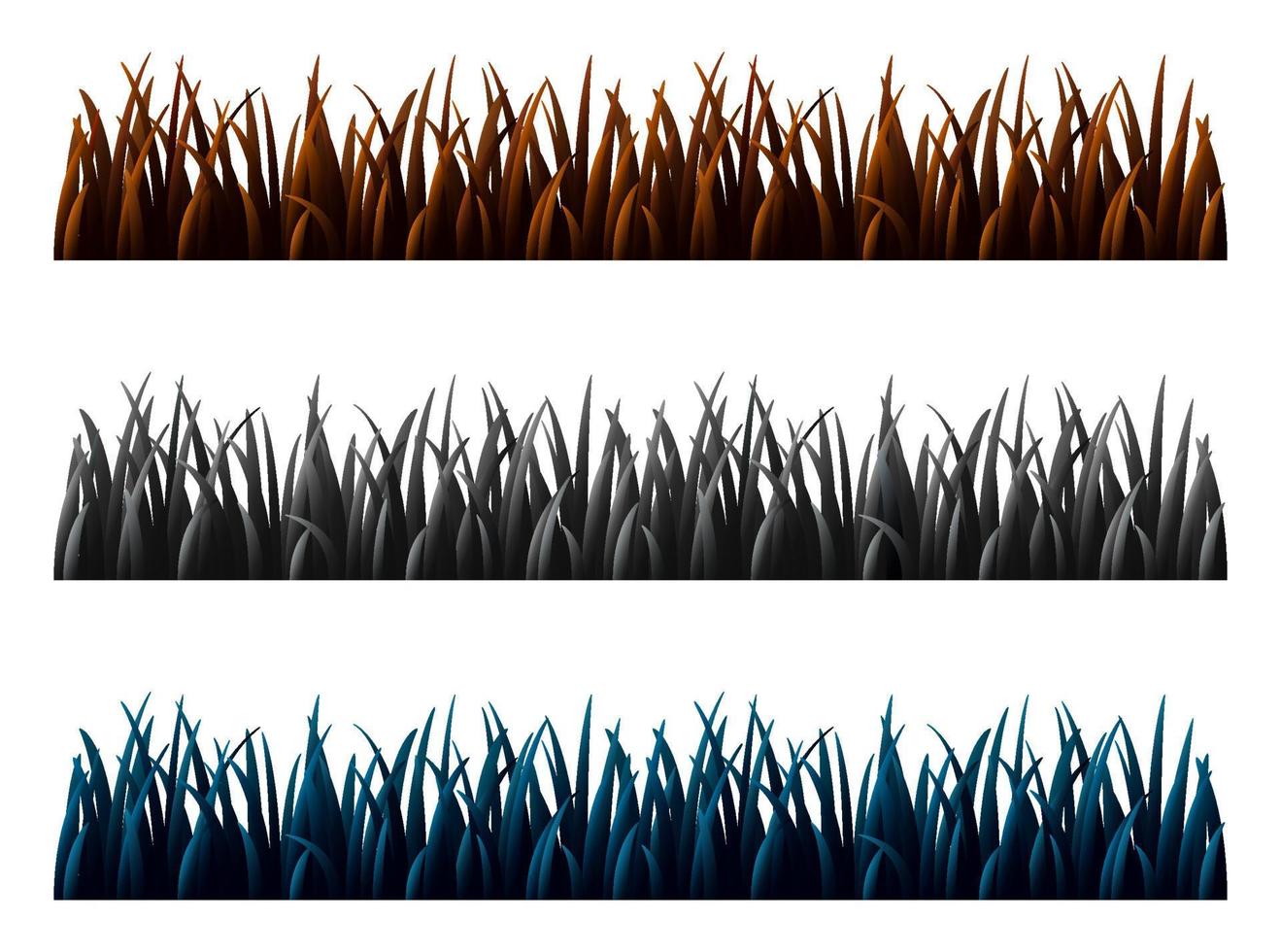 Set of three grass isolated on white background vector