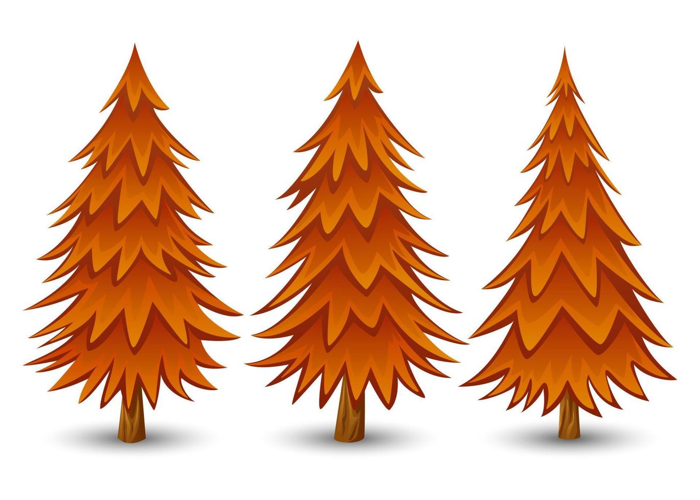 Pine trees set in autumn seasons vector