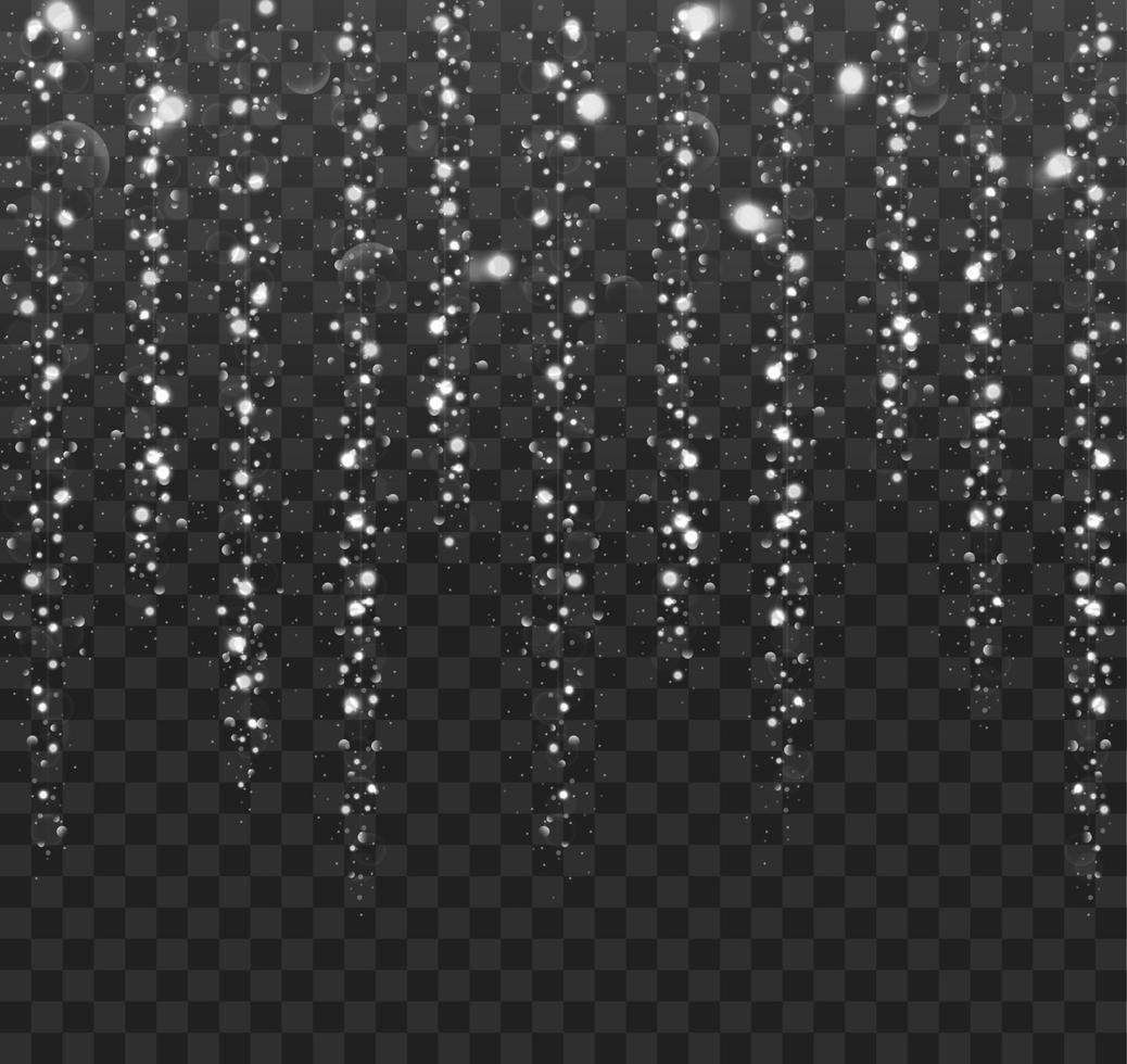 Glowing lights glitter isolated on a black background vector