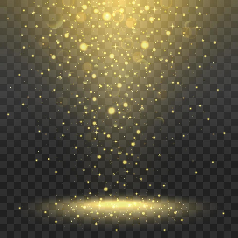 Glowing lights glitter isolated on a black background vector