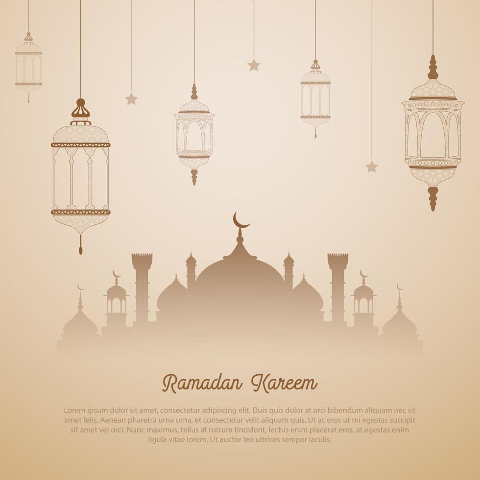 fondo de tarjeta de felicitación de ramadán kareem vector