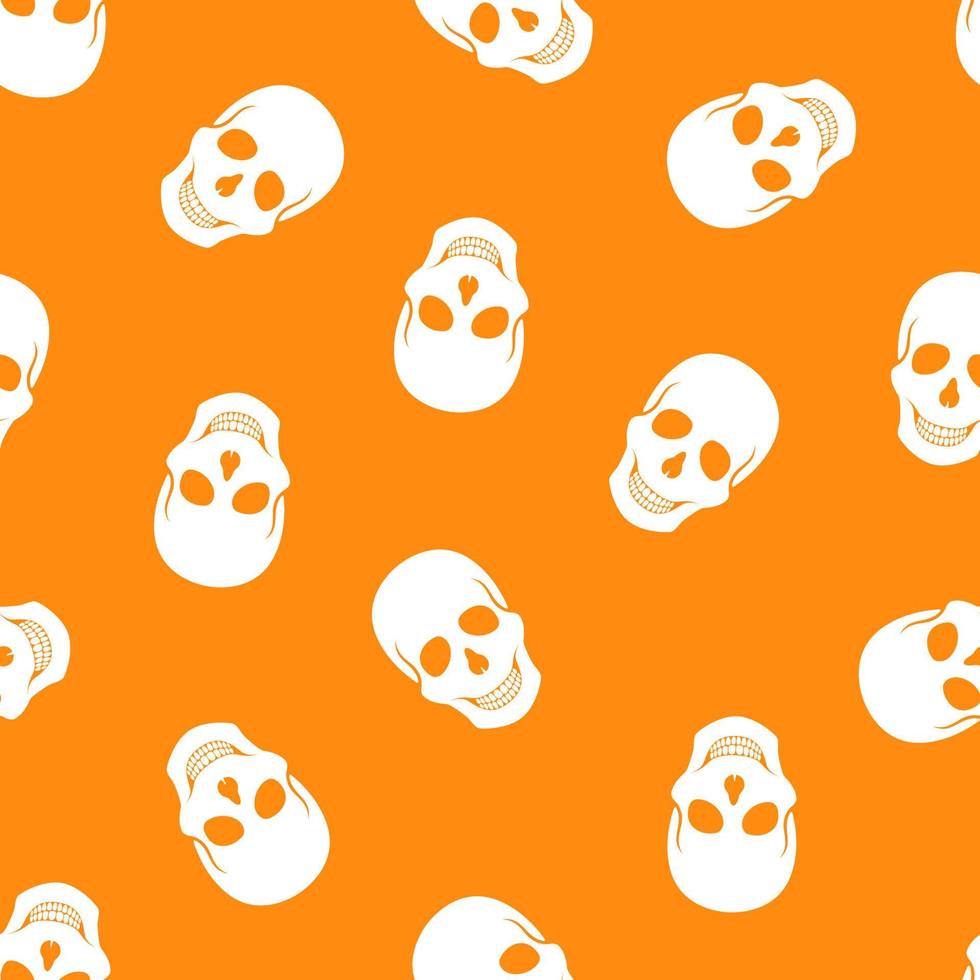 Seamless pattern black skulls vector