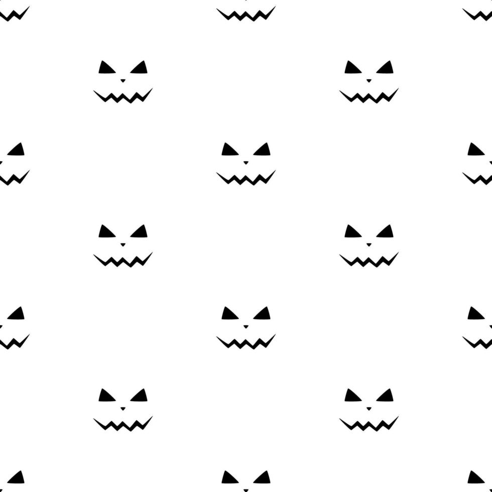 conjunto de caras de miedo calabazas de halloween vector