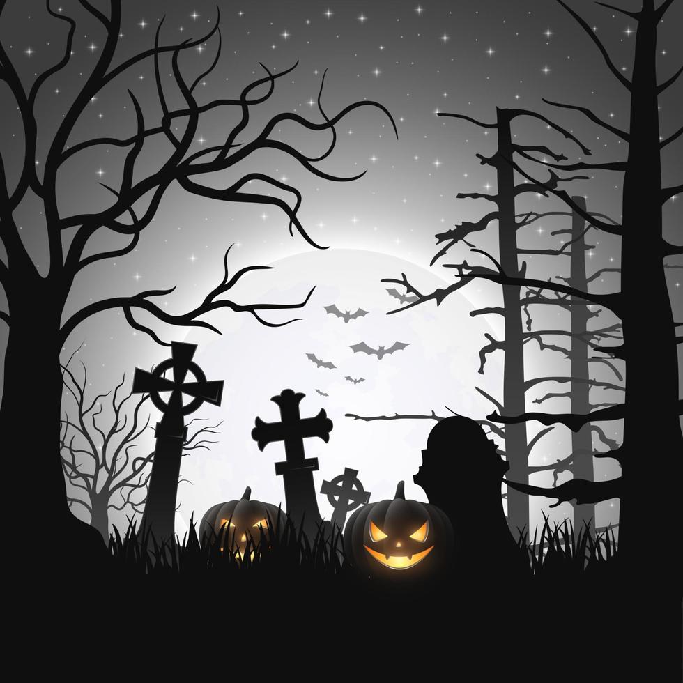 Halloween night background vector