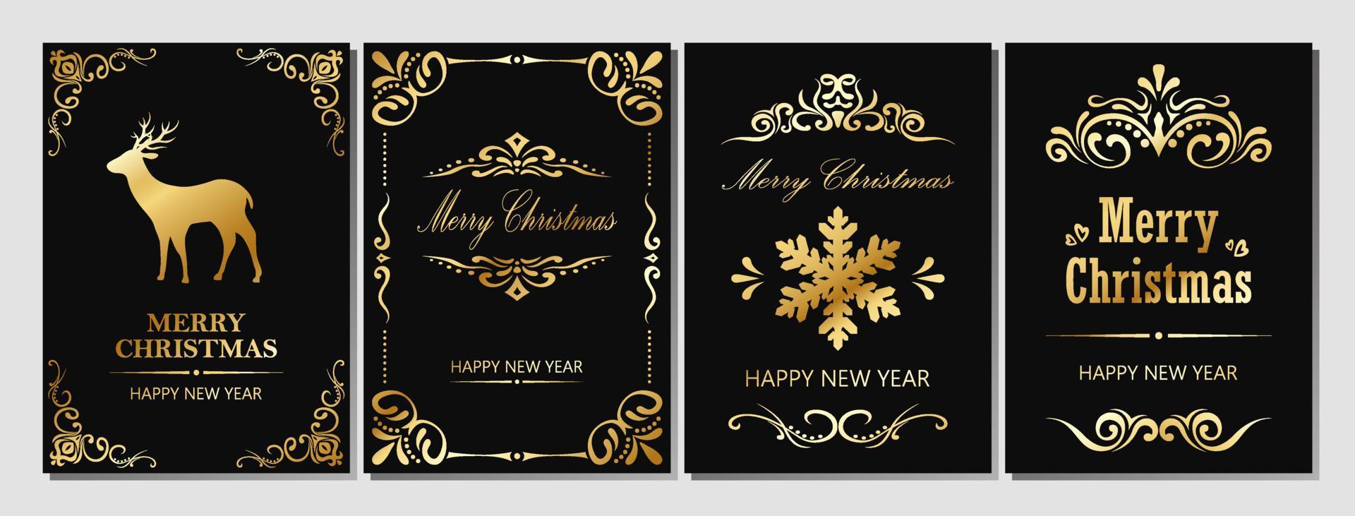 Merry Christmas and New Year greeting card vector