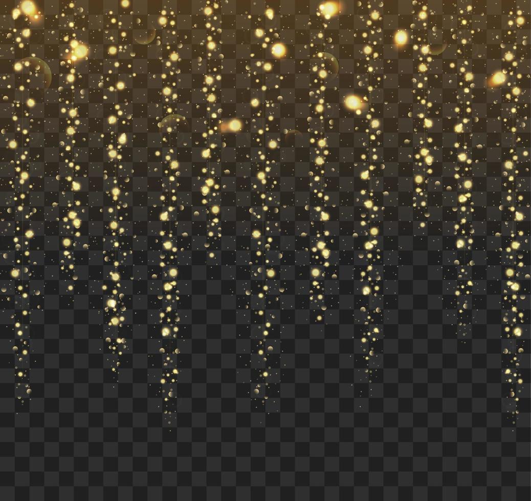 Glowing lights glitter isolated on a black background vector