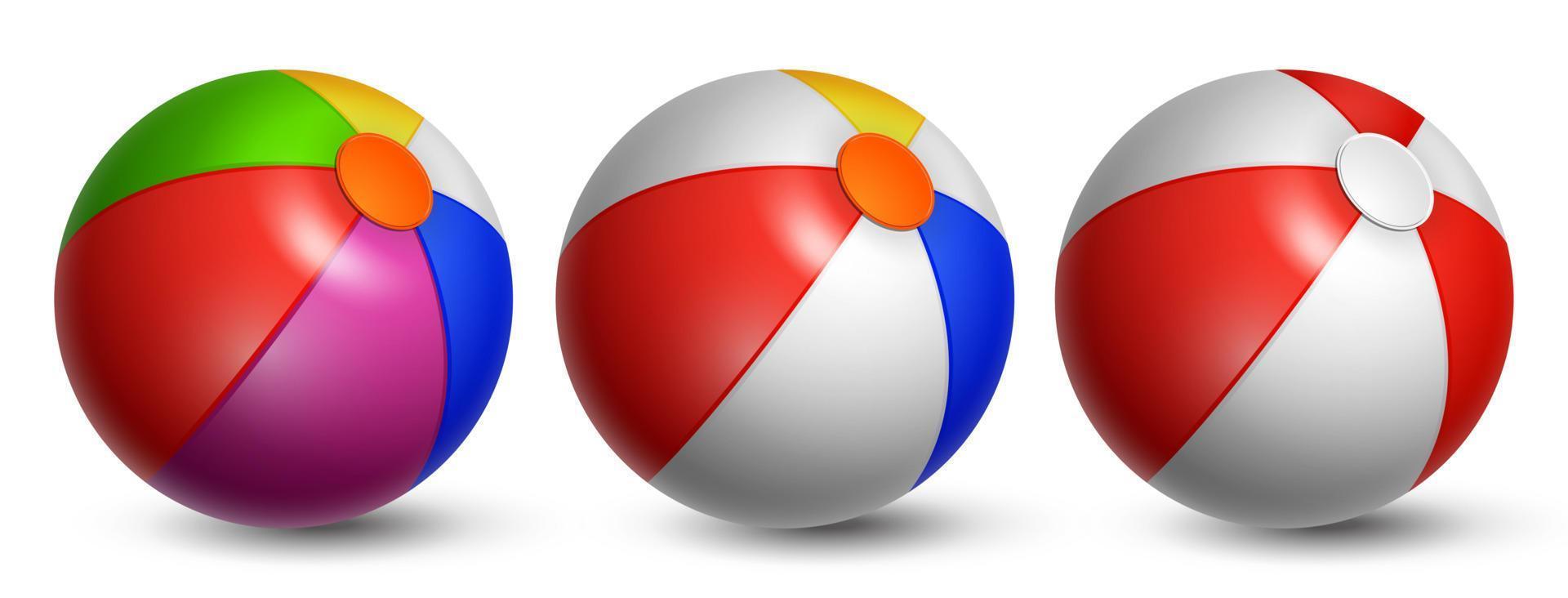 Set Beach Balls. Three balls on white background vector