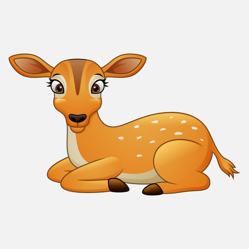 Cartoon funny deer on white background vector