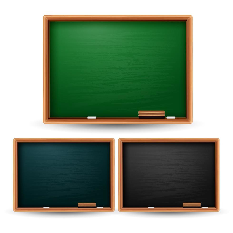 Set of colorful blank boards on white background vector