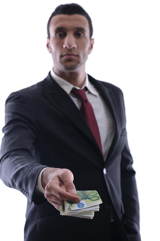 Business man holding money photo